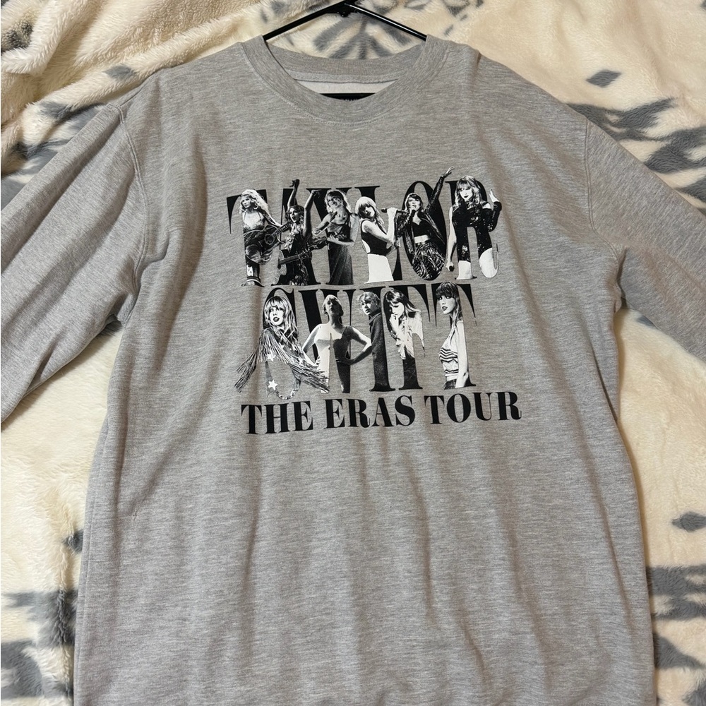 Taylor Swift Gray Graphic Eras Tour Long Sleeve Tee
